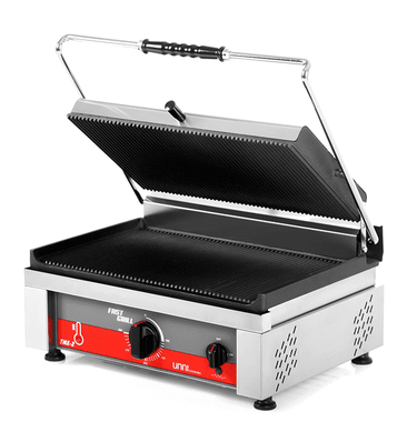 Kontakt-/Paninigrill | gerillt Oberfläche 460x300 mm (Gusseisen) | 50°C/300°C