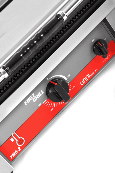 Kontak/Panini grill oluklu yüzey 460x300 mm (Gusseisen) 50°C/300°C