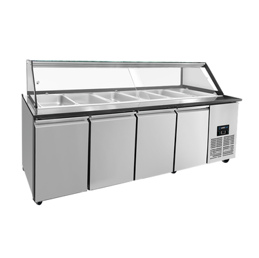 Saladetten-Arbeitstisch – 6x GN 1/1 Kapazität – 223x82x85.5cm