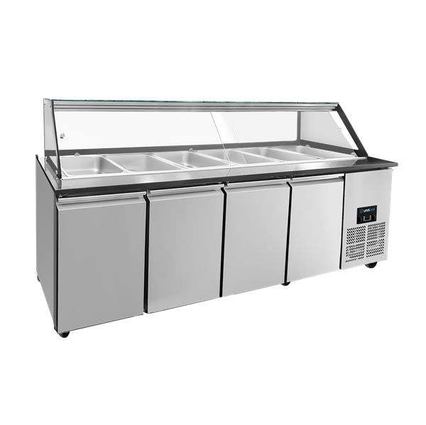 Saladet çalışma tezgahı – 6x GN 1/1 kapasiteli – 223x82x85,5cm