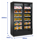 Freezer 2 Glass Doors – 1253×710×2030mm - 985Ltr