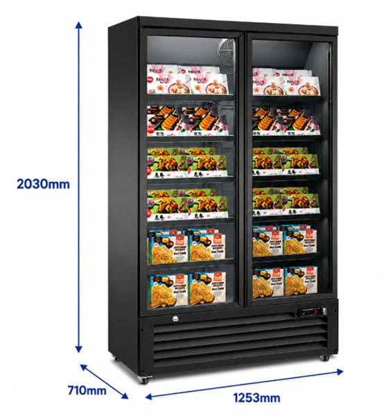 Derin dondurucu 2 camlı kapı – 1253×710×2030mm - 985Ltr
