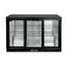 Barkühlschrank Schwarz Schiebe Türen – 1350x525xH900mm