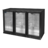 Barkühlschrank Schwarz 3 Türen - 1350x525xH900mm