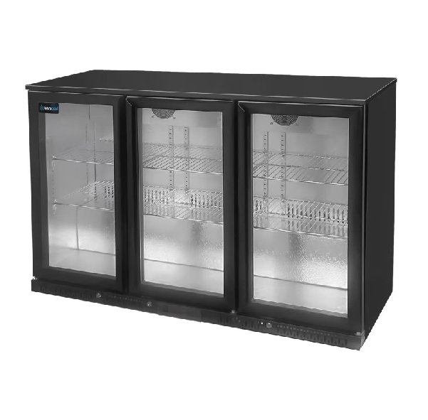 Bar buzdolabı siyah 3 kapılı - 1350x525xH900mm