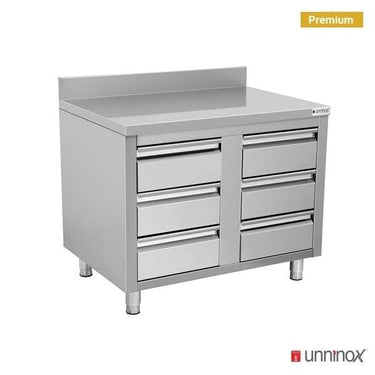 Schubladenschrank mit 6 Schubladen & Aufkantung