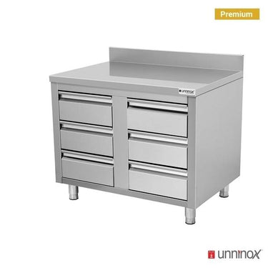 Schubladenschrank mit 6 Schubladen & Aufkantung