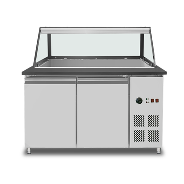 Bain-Marie Theke – 4x GN 1/1 – 153 × 82 × 85.5 cm