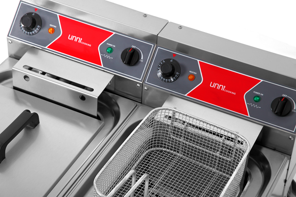 Fritteuse elektrisch 2x10L 50°C/200°C 2x9kW (400V)