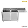 Spülmaschine Spültisch 180x70xH85 2 Becken links