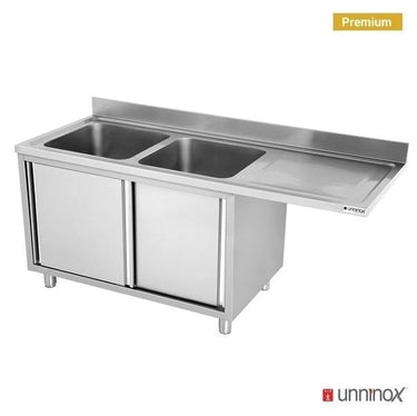Spülmaschine Spültisch 200x70xH85 2 Becken links