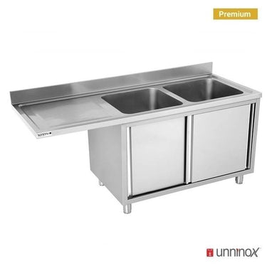 Spülmaschine Spültisch 200x70xH85 2 Becken rechts