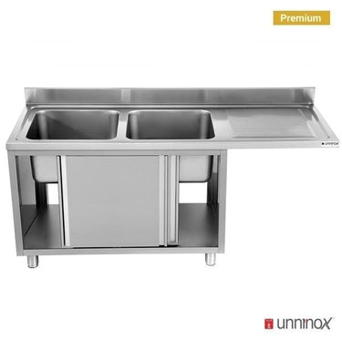 Spülmaschine Spültisch 160x70xH85 2 Becken links