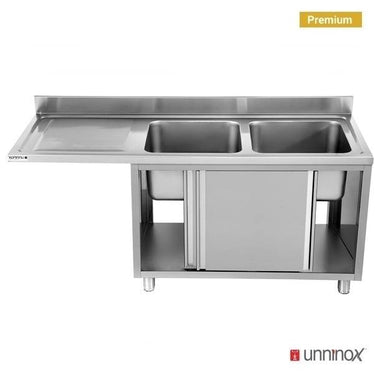 Spülmaschine Spültisch 200x70xH85 2 Becken rechts