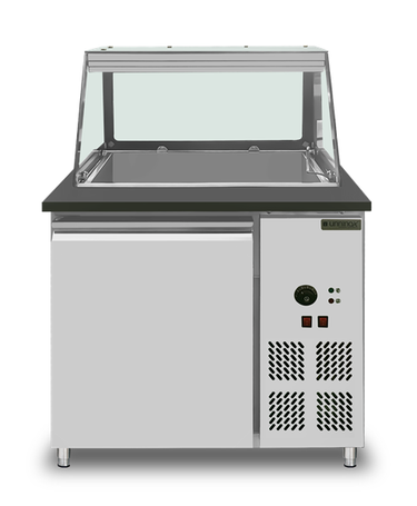 Bain-Marie Theke – 2x GN 1/1 – 88 × 82 × 85.5 cm