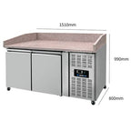 Pizza Counter 2 Doors - 151x80x100cm