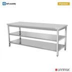 Çalışma tezgahı 70x70xH85cm, arkalıksız, çift alt raf (WTF-707085-2A)