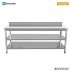 Arbeitstisch 140x60xH85cm, mit Aufkantung, doppeltes Unterbord (WTF-1406085-S2A)