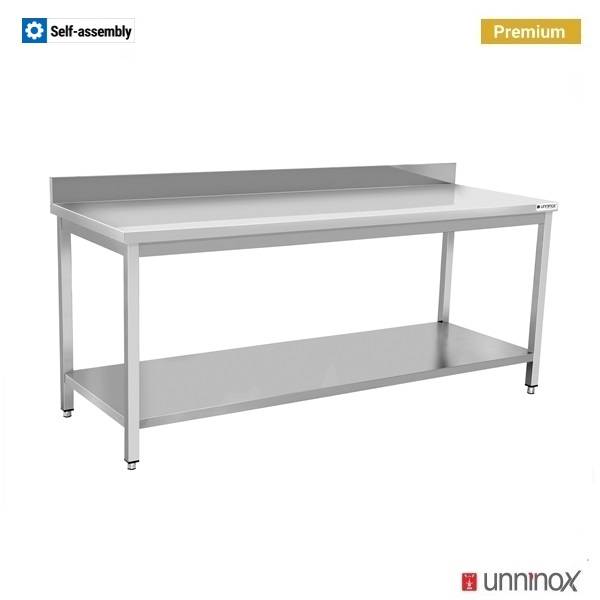 Çalışma tezgahı 120x60xH85cm, arkalıklı, alt raflı (WTF-1206085-SA)
